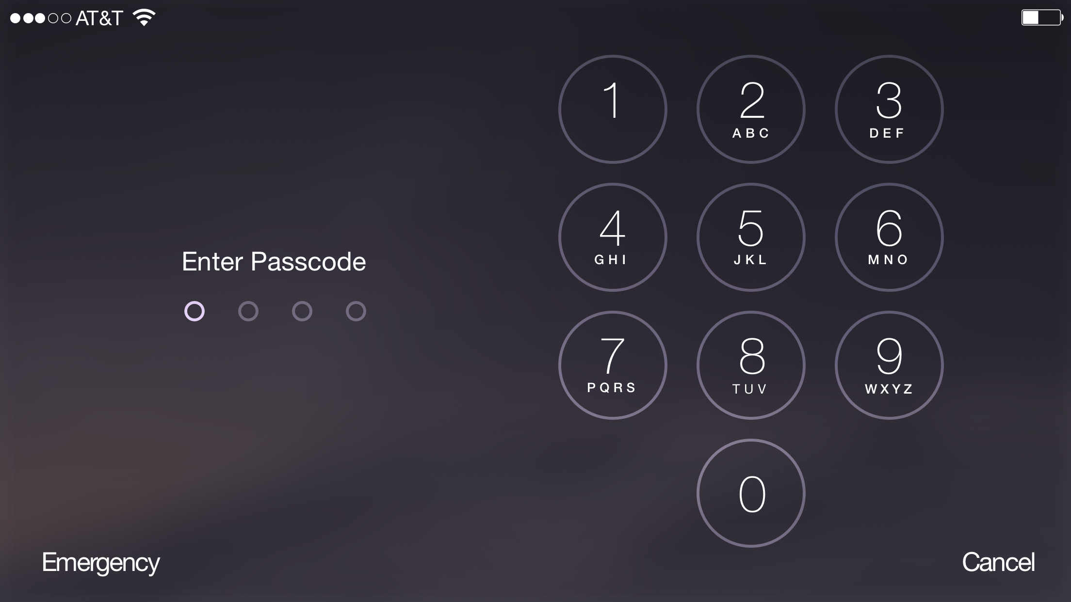 Landscape Lock Screen While Entering Passcode